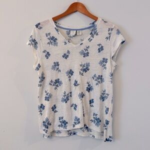 Joie Cream Floral Tee Short Sleeve